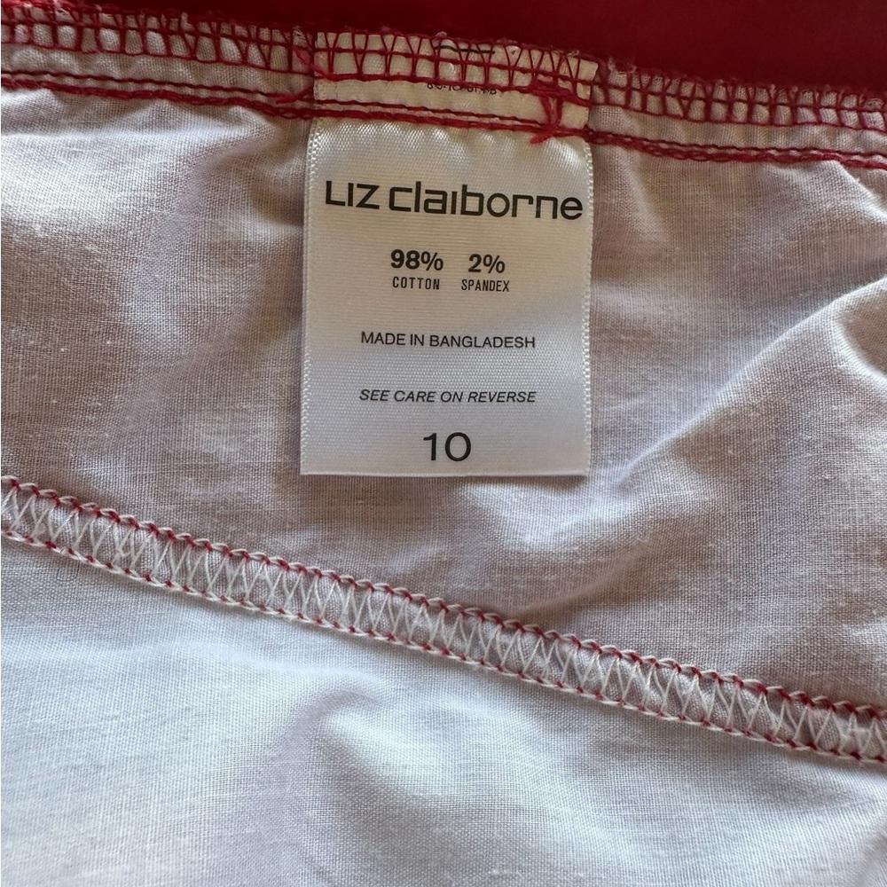 Liz Claiborne Red Casual Shorts Women’s Sz 10 - Picture 6 of 12